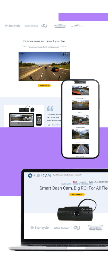 Surecam  Page Website Desktop